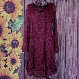 Espresso Burgundy Lace Dress